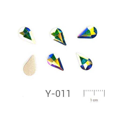 Profinails ozdobné kamienky #Y-011 Crystal AB  6ks (10x6 mm)